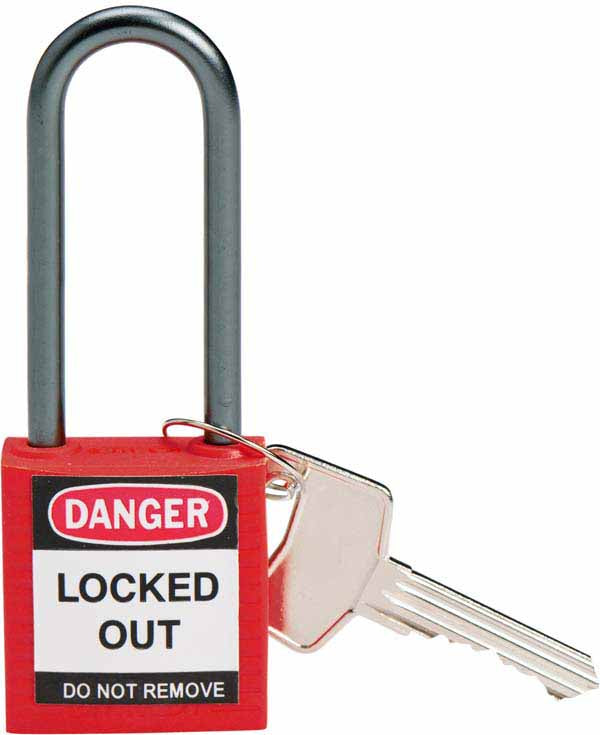 Brady 814136 Compact Safety Padlock 50mm Red 6 Pack