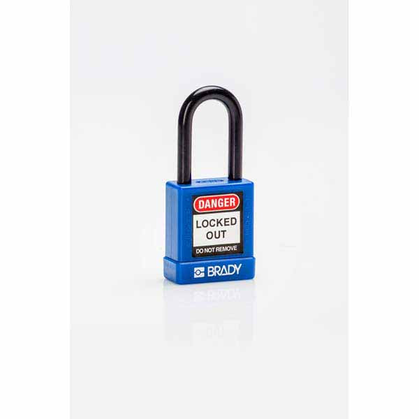 Brady 834468 Safety Security Padlock 38mm Nylon Encased Blue 6 Pack