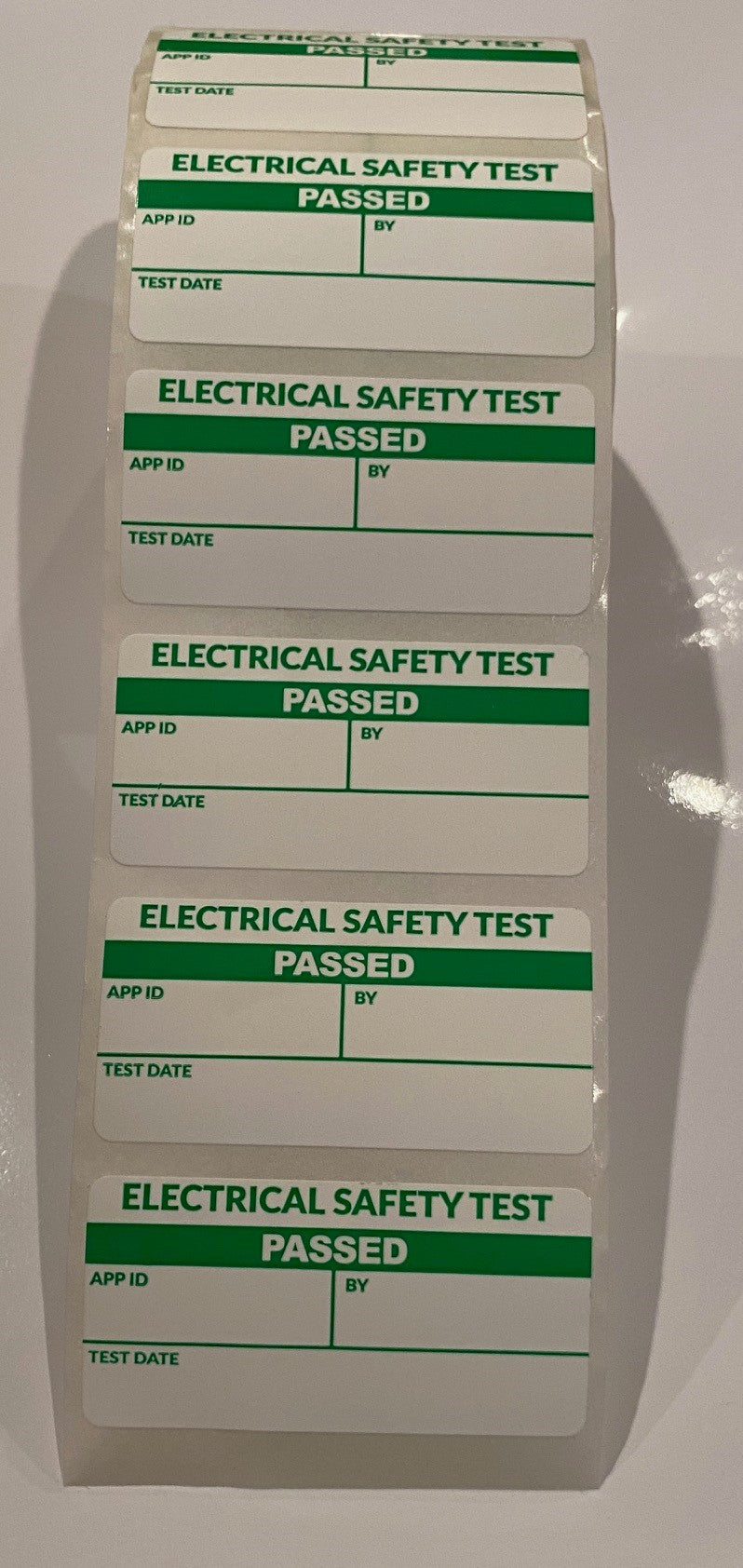 4th Edition 50mm x 25mm (500 roll) PASSED PAT Test Labels