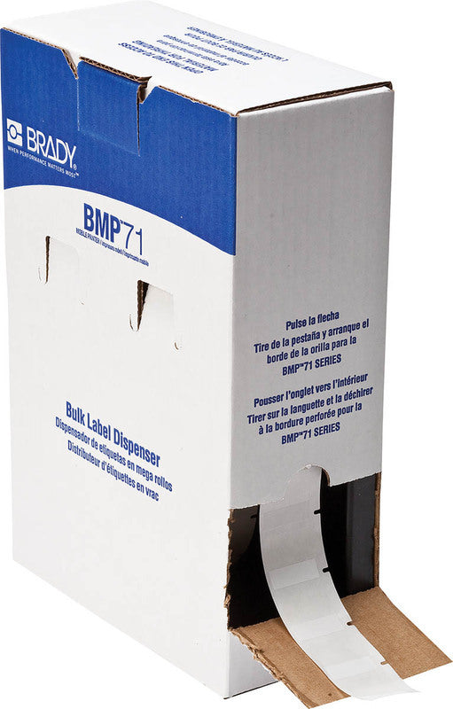 BM71-19-423 Brady BMP 71 Gloss White Polyester - 25.4 x 25.4 - Labelzone