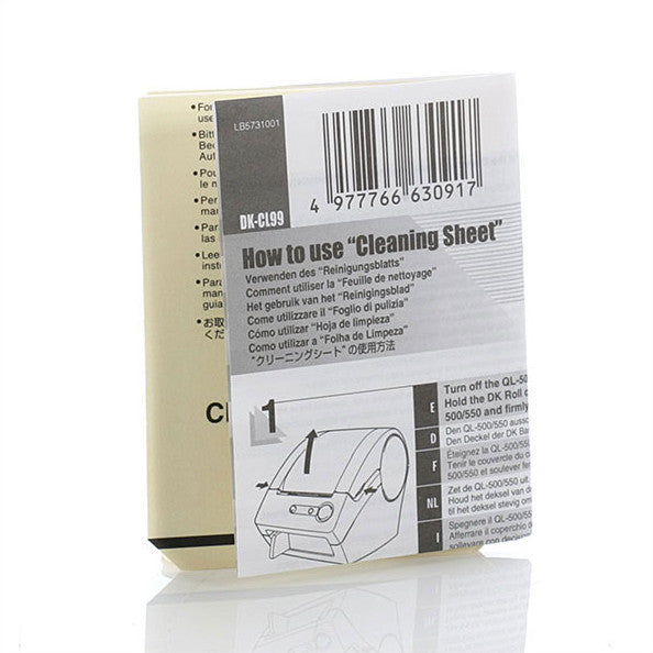 QL Printer Head Cleaning Sheets (10 Per Pack) - Labelzone