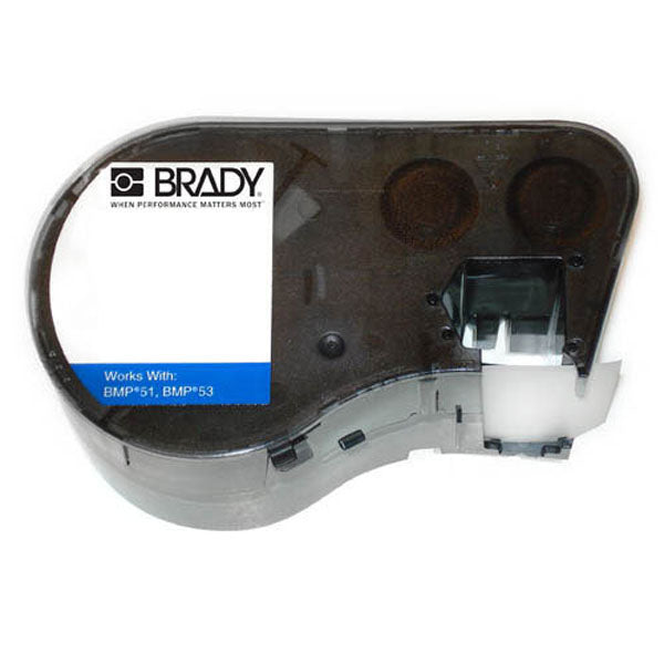 MC-500-595-WT-BK Brady Indoor-Outdoor Black on White Vinyl Tape - Labelzone