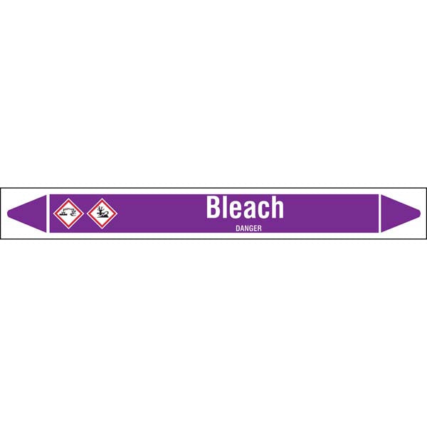 N007148 Brady White on Violet Bleach Clp Pipe Marker On Roll