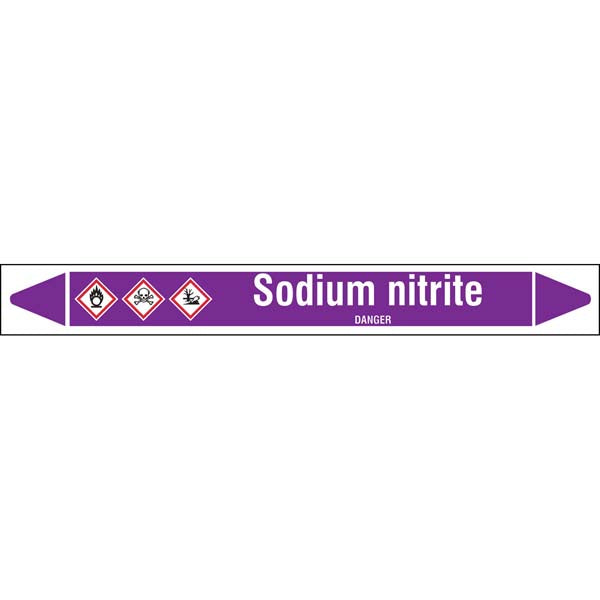 N007242 Brady White on Violet Sodium nitrite Clp Pipe Marker On Roll