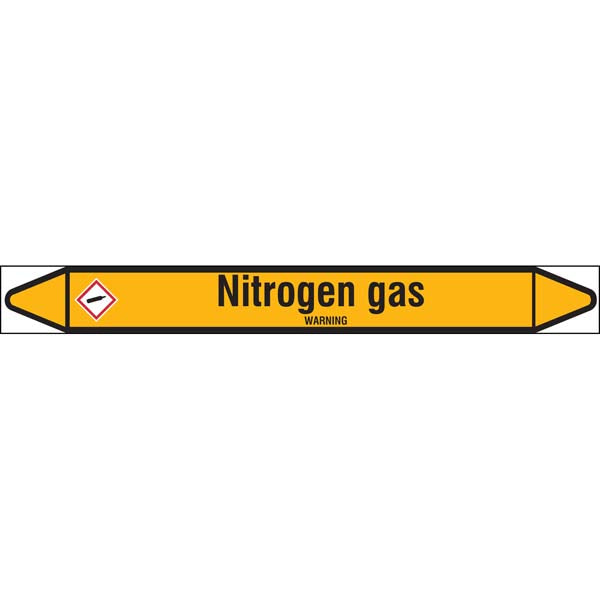 N007368 Brady Black on Yellow Nitrogen gas Clp Pipe Marker On Roll