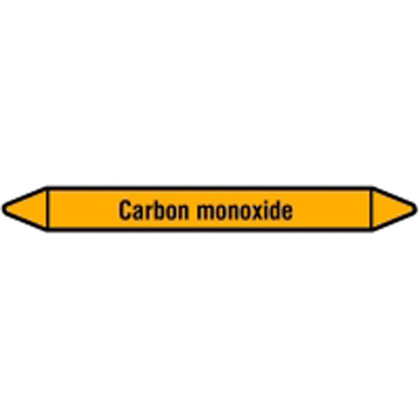 N007711 Brady Black on Yellow Carbone monoxide Clp Pipe Marker On Card