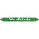 N008792 Brady White on Green Softened hot water Clp Pipe Marker On Card