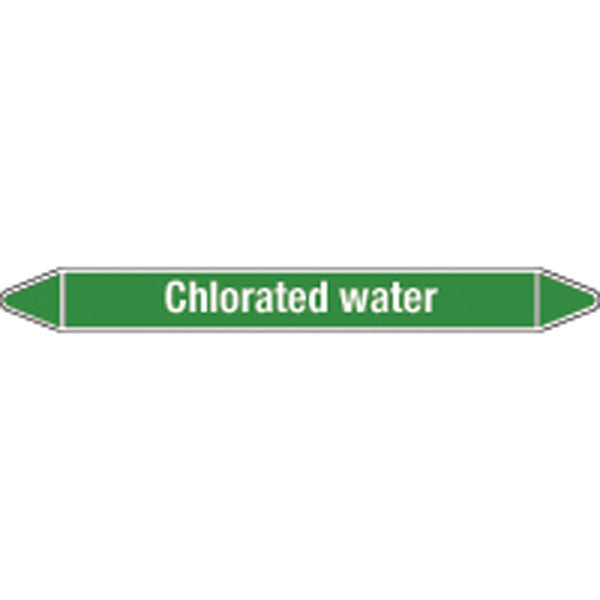 N008864 Brady White on Green Chlorated water Clp Pipe Marker On Card