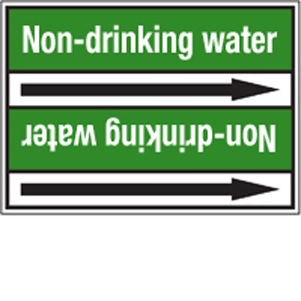 N009273 Brady White on Green Non-drinking water Clp Pipe Marker On Roll