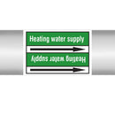 N023074 - Brady Pipe Marker On Roll Heating Water Supply 100mm x 33 m