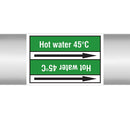 N022977 - Brady Pipe Marker On Roll Hot Water 45c 100mm x 33 m