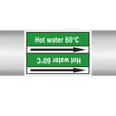 N023078 - Brady Pipe Marker On Roll Hot Water 60c 100mm x 33 m