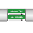 N023079 - Brady Pipe Marker On Roll Hot Water 70c 100mm x 33 m