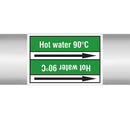 N023080 - Brady Pipe Marker On Roll Hot Water 90c 100mm x 33 m