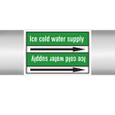 N022983 - Brady Pipe Marker On Roll Icecold Water Supply 100mm x 33 m