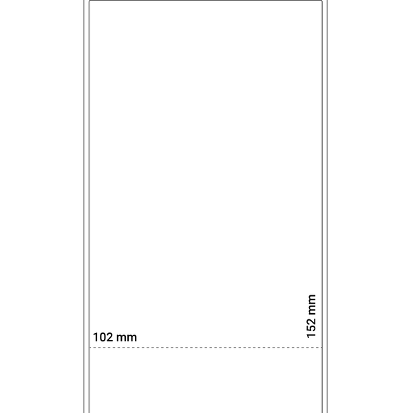 102 x 152 mm Direct Thermal Economy Perforated Labels, 76mm Core