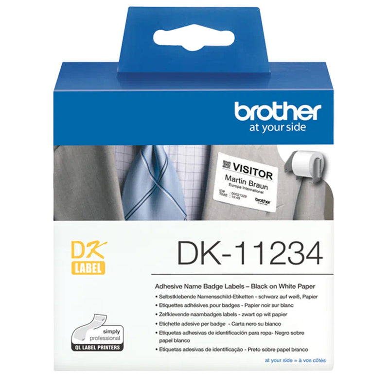 Brother DK-11234 Adhesive Visitor Badge Label Roll 60mm x 86mm