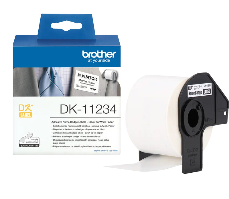 Brother DK-11234 Adhesive Visitor Badge Label Roll 60mm x 86mm