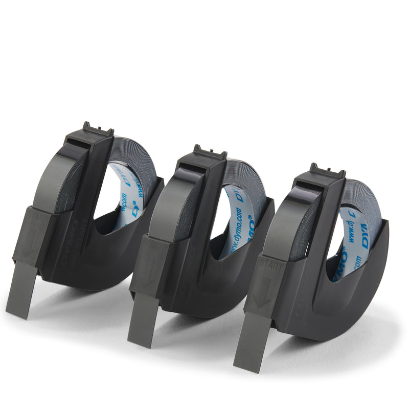 DYMO S0847730 White on Black Embossing Tape 3pk