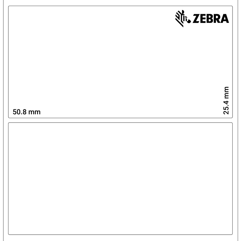 3007842-T - Zebra Z-Perform 1000D Direct Thermal Paper Labels For Mobile Printers 50.8mm x 25.4mm