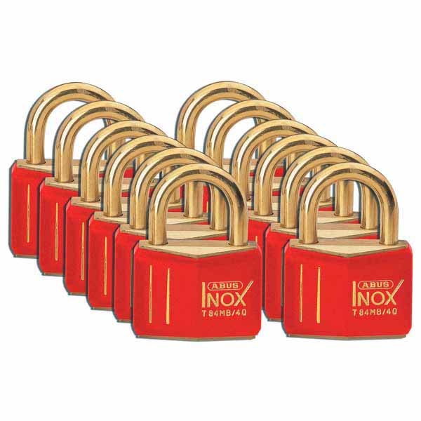 Brady 51354 Brass Padlock 43mm Red 12 Pack