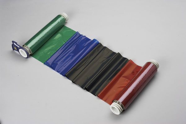 076787 - Globalmark Colour & Cut 200mm x 60 metre Black-Red-Blue-Green ribbon - Labelzone