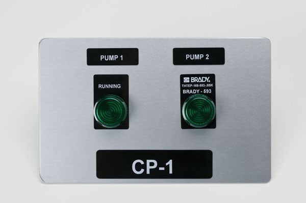 B30EP-174-593-BK - Black Brady BBP33 Raised Profile Labels - Engraved Plate Substitutes - Rectangular Style - Labelzone