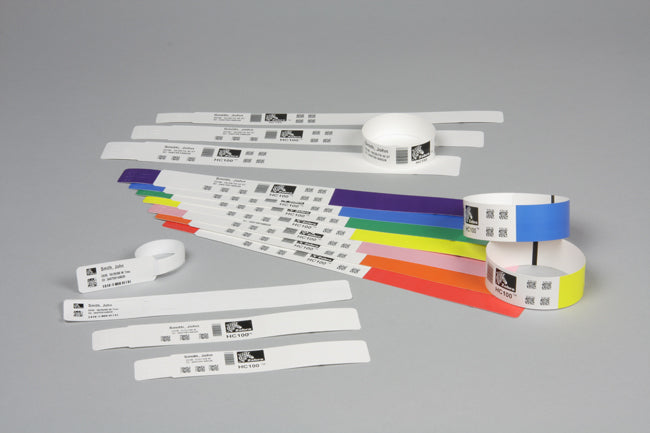 10006995K - Zebra Z-Band Direct Wristbands White - 25.4mm x 279mm