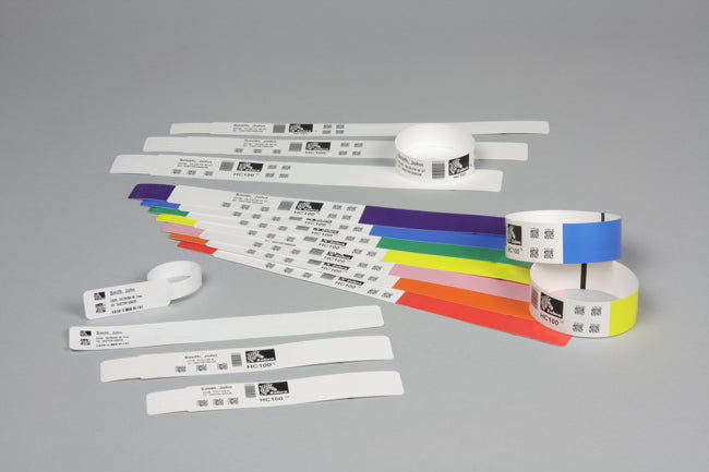 10006995K - Zebra Z-Band Direct Wristbands White - 25.4mm x 279mm