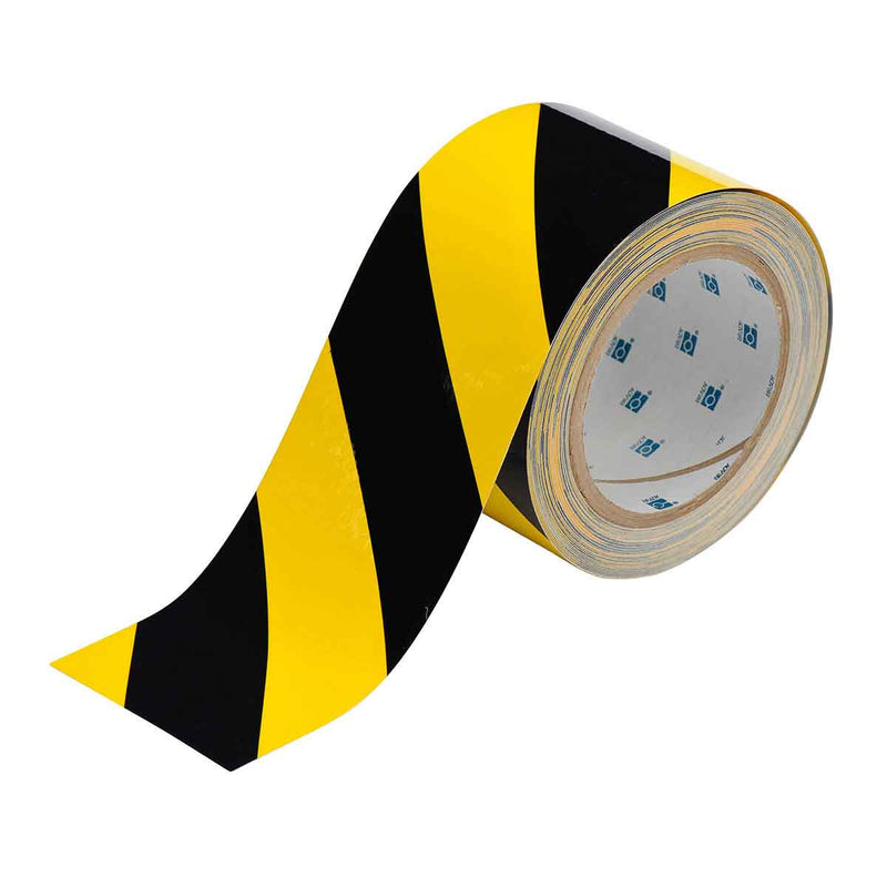 104347 Brady Striped ToughStripe Tape Black and Yellow 76.20 mm x 30.48 m