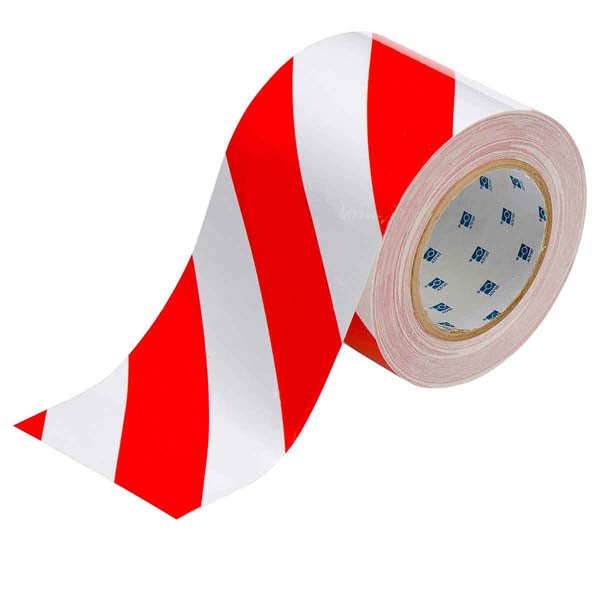 104378 Brady Striped ToughStripe Tape Red and White 101.60 mm x 30.48 m