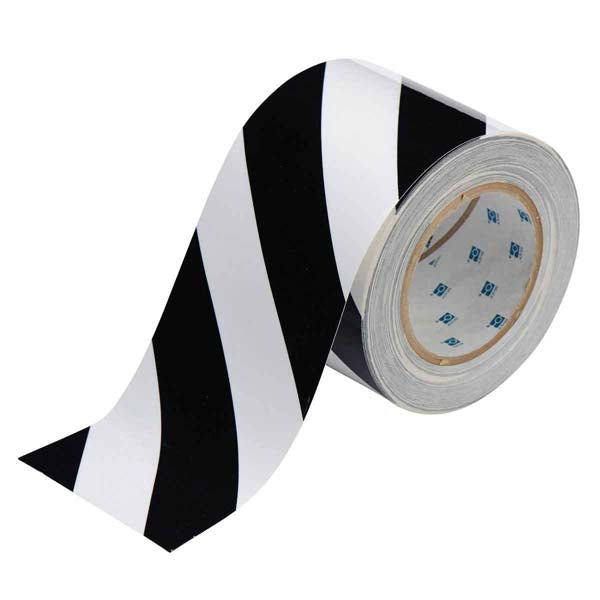 104379 Brady Striped ToughStripe Tape Black and White 101.60 mm x 30.48 m