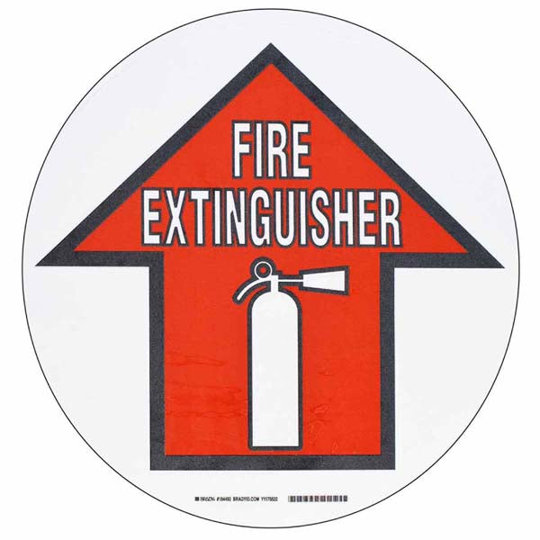 104492 Brady ToughStripe Fire Extinguisher Floor Sign 431.80mm