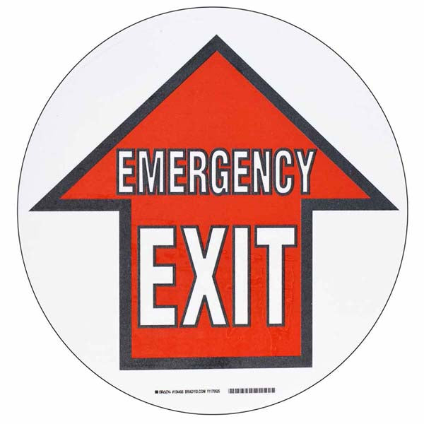 104495 Brady ToughStripe Emergency Exit Floor Sign W-sym 431.8mm