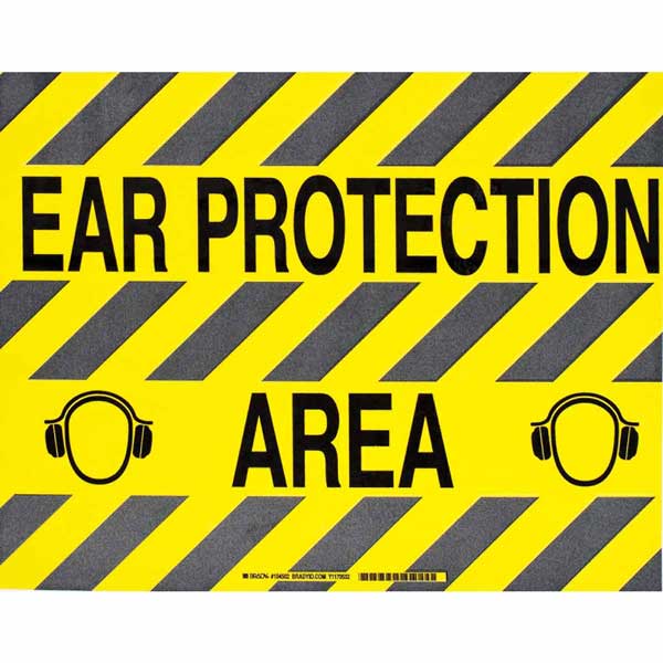 104502 Brady ToughStripe Ear Protection Area Floor Sign 457.20 mm x 355.60 mm