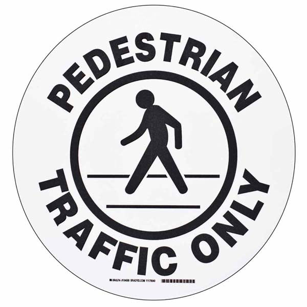 104509 Brady ToughStripe Pedestrian Traffic Only Floor Sign 431.8mm