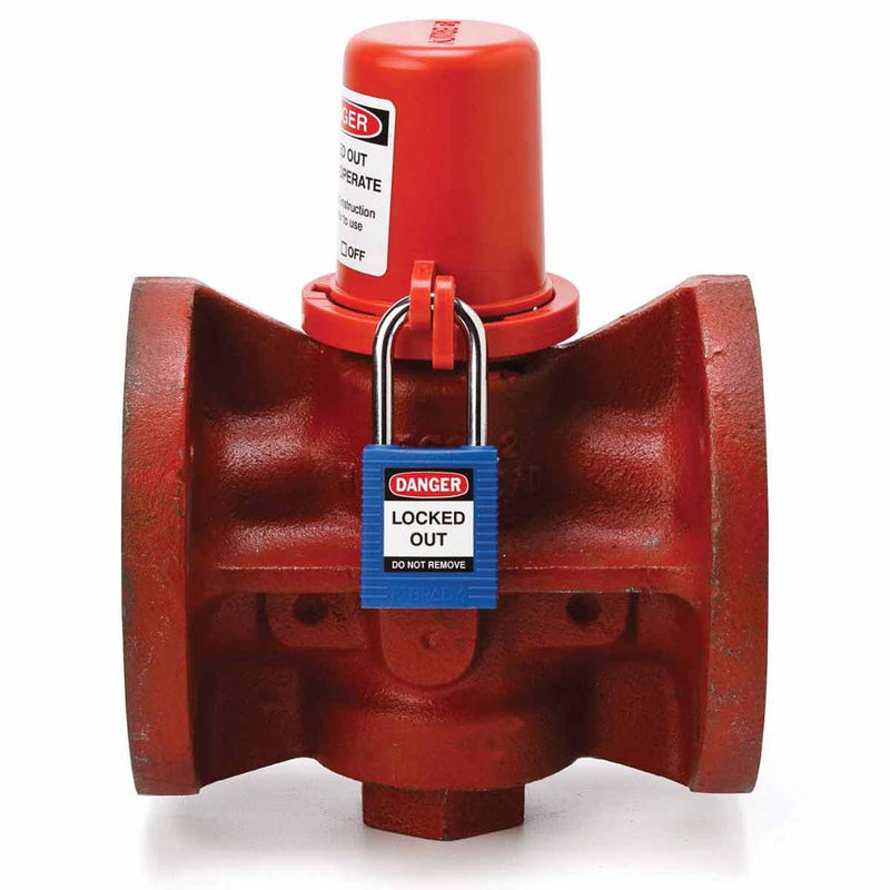 113231 - Brady Base Cover Plug Valve Lockout Red 76.20mm x 81.40mm