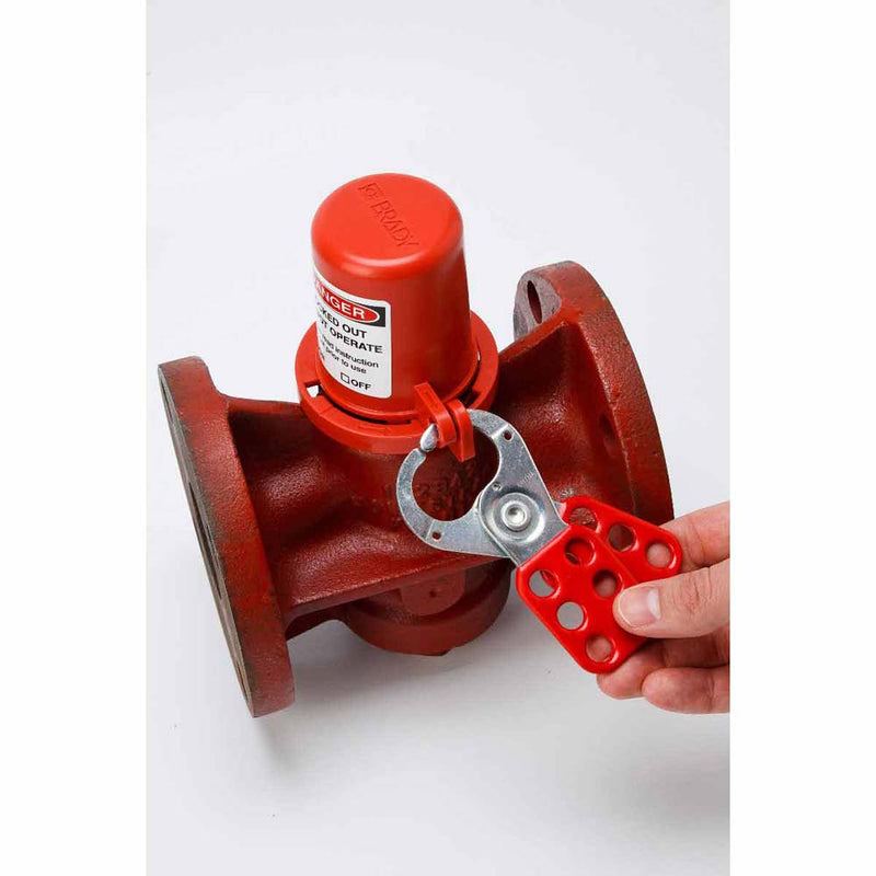 113231 - Brady Base Cover Plug Valve Lockout Red 76.20mm x 81.40mm