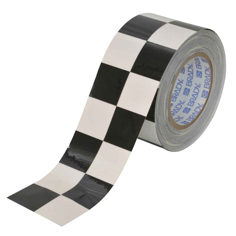 121914 Brady Checkered ToughStripe Tape Black and White 76.20 mm x 30.48 m