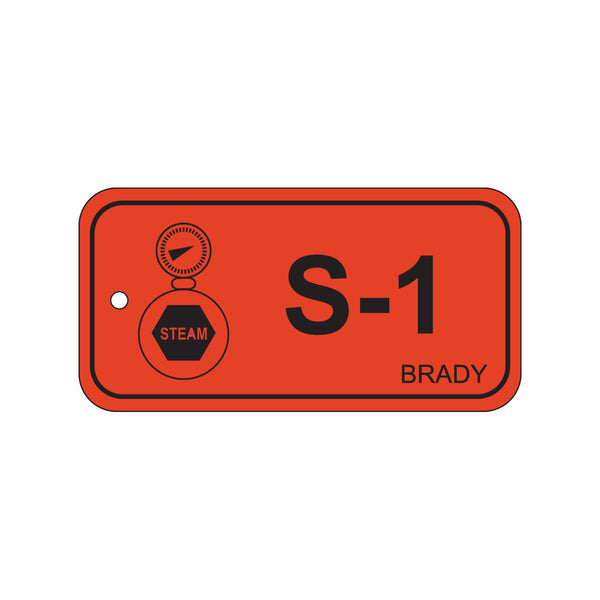 138423 Brady Energy Source Tag - Steam S-1 75.00mm x 38.00mm