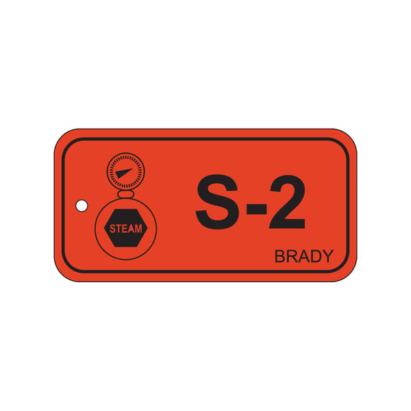 138424 Brady Energy Source Tag - Steam S-2 75.00mm x 38.00mm