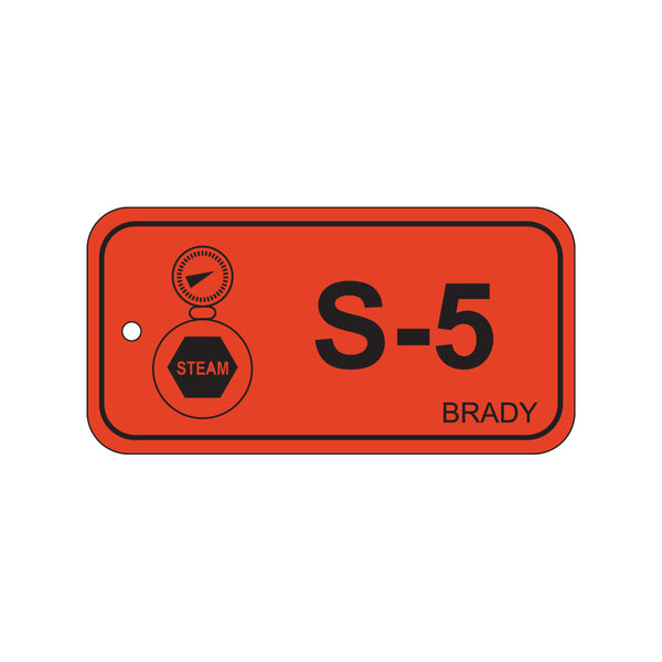 138427 Brady Energy Source Tag - Steam S-5 75.00mm x 38.00mm