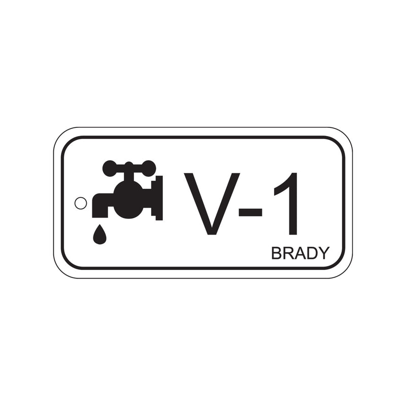 138439 Brady Energy Source Tag - Valve V-1 75.00mm x 38.00mm