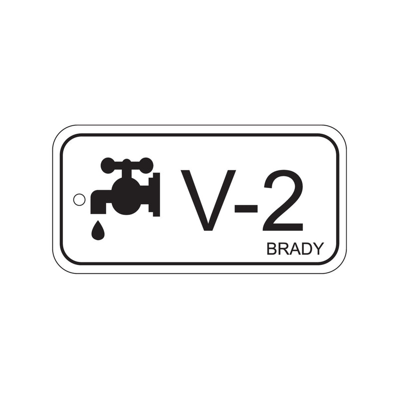 138440 Brady Energy Source Tag - Valve V-2 75.00mm x 38.00mm