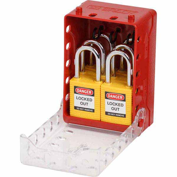 149172 Brady Ultra Compact Lock Box with 6 Yellow KA Locks