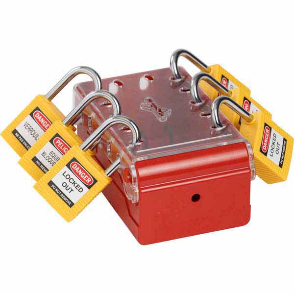 149176 Brady Ultra Compact Lock Box with 6 Yellow KD Locks
