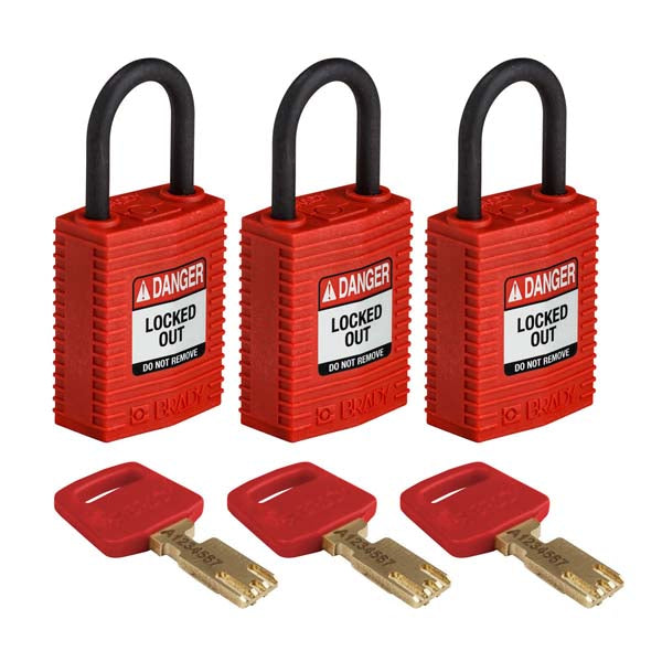 150189 Brady SafeKey Padlocks Red 33mm