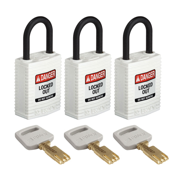 150197 Brady SafeKey Padlocks White 33mm