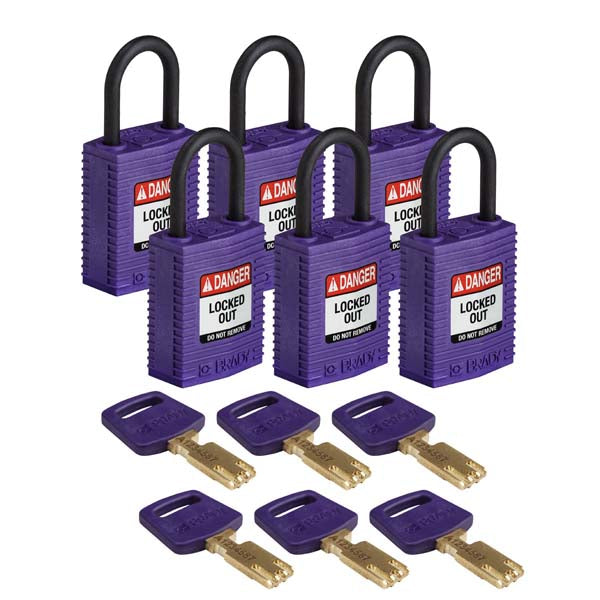 150213 Brady SafeKey Padlocks Purple 33mm