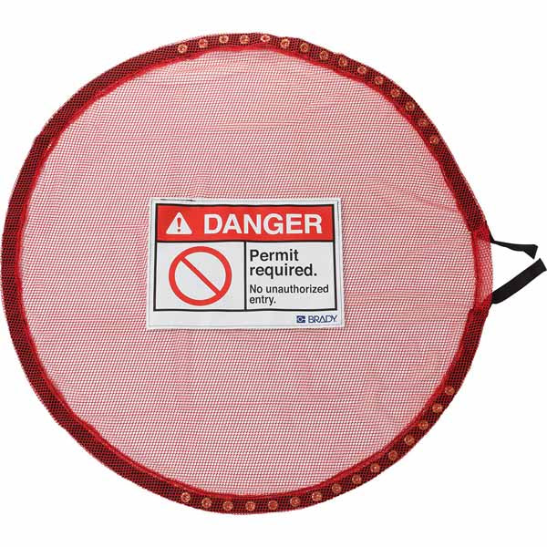 151084 Brady Lock Red Mesh Cover Permit Req Large